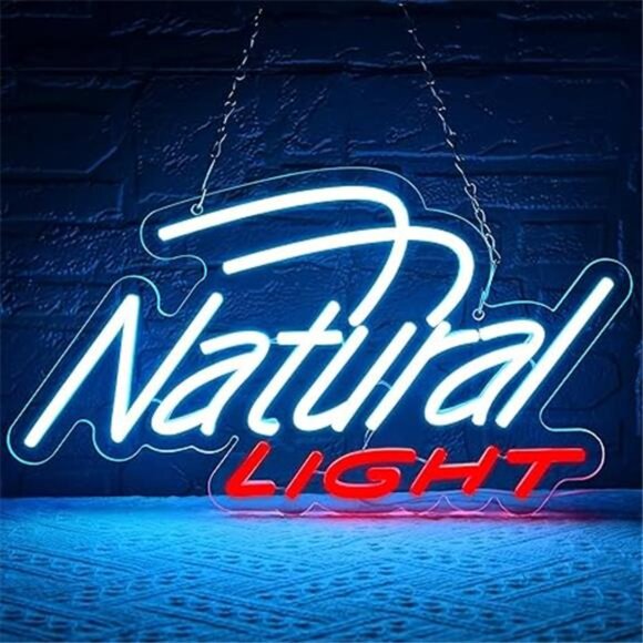 Natural Light LED Beer Neon Sign Wall Decor Bar light Bedroom Business Man Cave - Picture 7 of 7